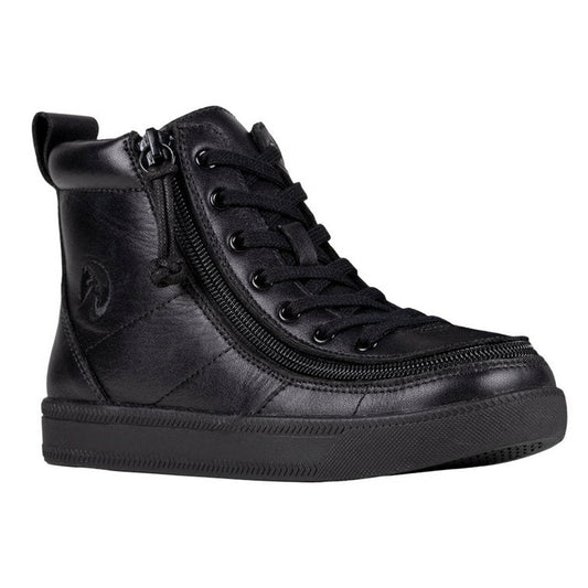 Billy Footwear (Kids) DR II Fit - High Top DR II Black Leather Shoes - Footwear