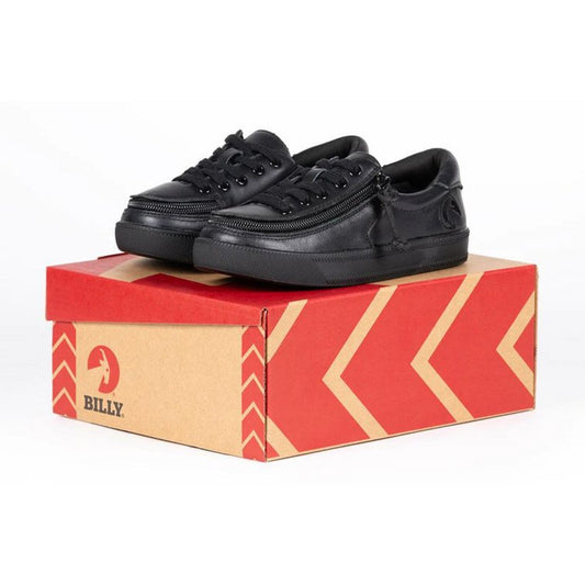 Billy Footwear (Kids) DR II Fit - Low Top DR II Black Leather Shoes - Footwear