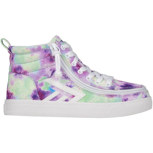Billy Footwear (Kids) - Purple Watercolour Core Skate Canvas Shoes - Footwear