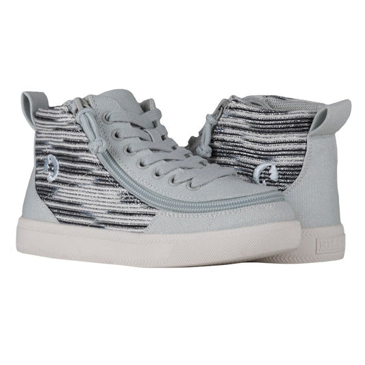 Billy Footwear (Toddlers) DR Fit - High Top DR Silver Streak Canvas Shoes - Footwear