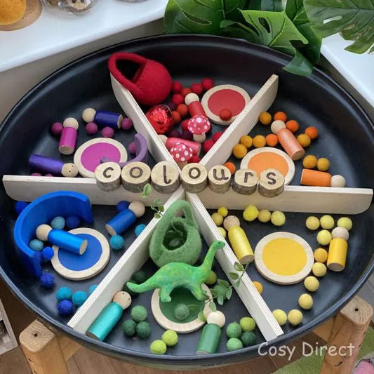 Deep Spot Tray - Wooden Divider Insert - Sensory Toys