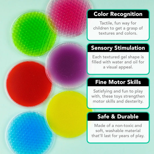 Fidget Squidgy Textured Circles (Set of 6) - Sensory Toys