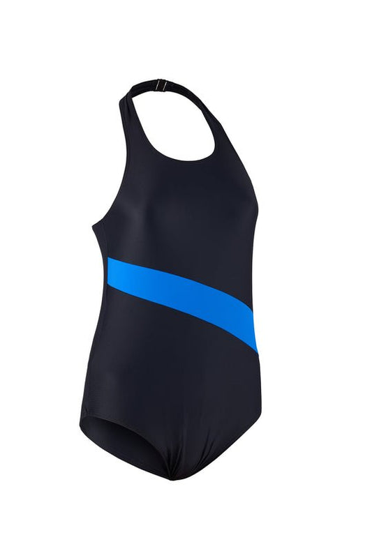 Kes - Vir Girls Halterneck ECO Incontinence Swimsuit - Black/Blue - Swimwear and Accessories