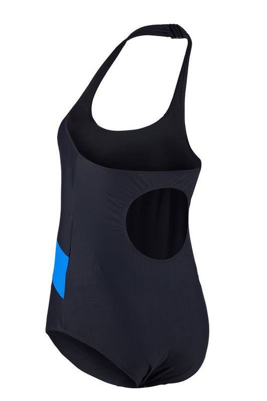 Kes - Vir Girls Halterneck ECO Incontinence Swimsuit - Black/Blue - Swimwear and Accessories