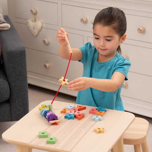 Rainbow Wooden Lacing Shapes - Learning Resource