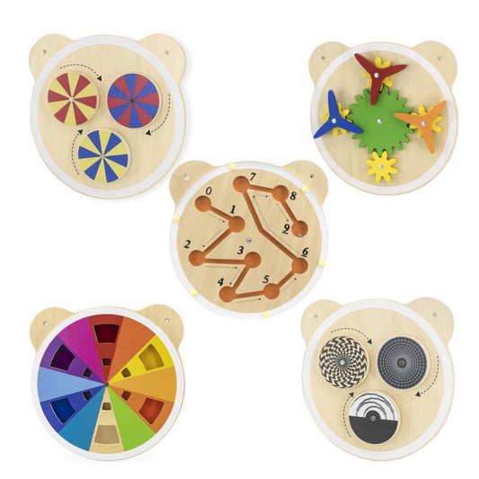 Set of 5 Sensory Wooden Wall Panels - Sensory Toys