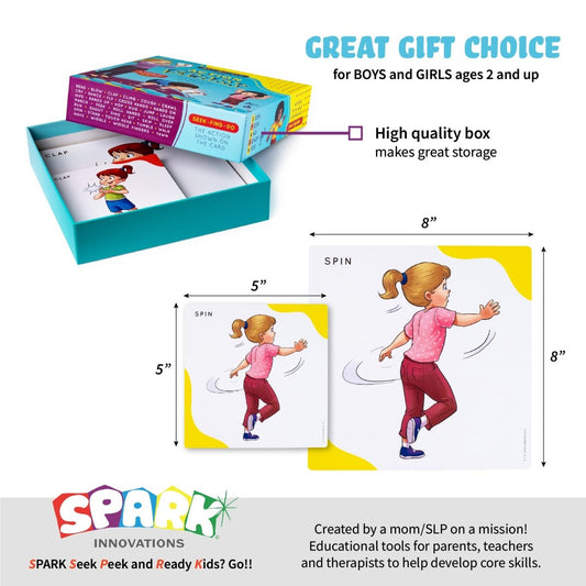 Spark Action Floor Game Matching Cards for Speech Therapy – 35 Sets - Learning Resource