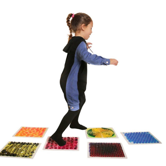 Textured Massage Liquid Sensory Tiles Set of 6 30cm - Sensory Equipment