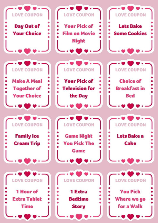 Valentines Day Love Coupons - Downloads